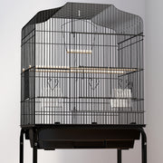 Black Bird Cage for Budgies Canaries Finches with Stand Wheels Storage Shelf by PawHut