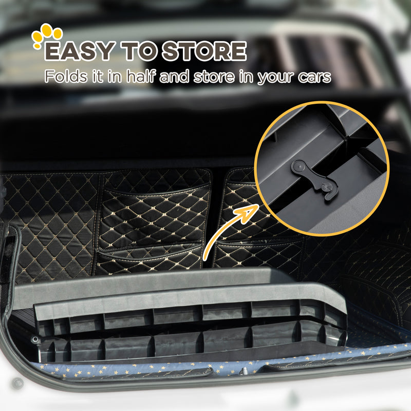 Foldable Dog Car Ramp for SUVs and Vehicles Non Slip Surface Easy to Store Black AOSOM