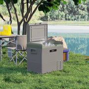 50L Portable Car Fridge in Light Green and Grey with Freezer Function by Outsunny AOSOM