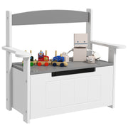 Grey 2 in 1 Toy Box for Kids with Lid for Bedroom Nursery Playroom by AIYAPLAY