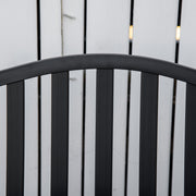 Outdoor Metal Bench with Pull-Out Centre Table for Garden or Patio Seating Black Outsunny