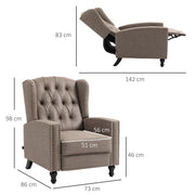Reclining Armchair With High Back and Footrest for Relaxing in the Living Room Brown Homcom