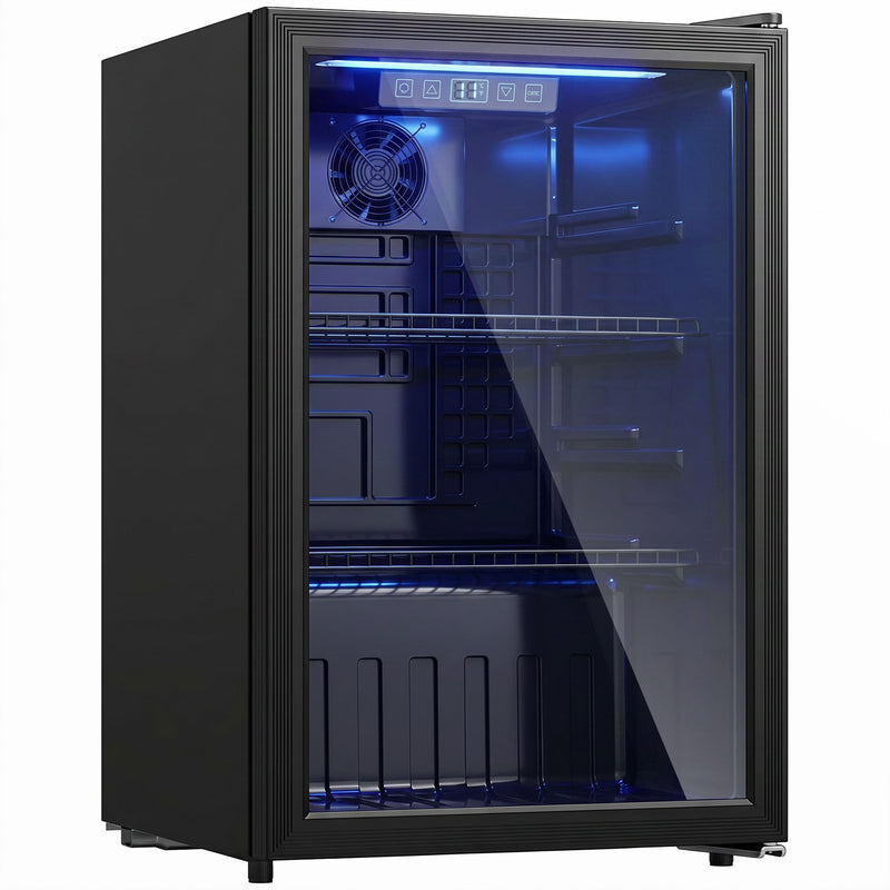 Drinks Fridge for Chilled Cans and Bottles with Adjustable Shelves 70 Litre Black