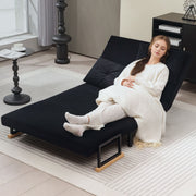 Black 4 in 1 Velvet Feel Double Sofa Bed with Pillows by HOMCOM