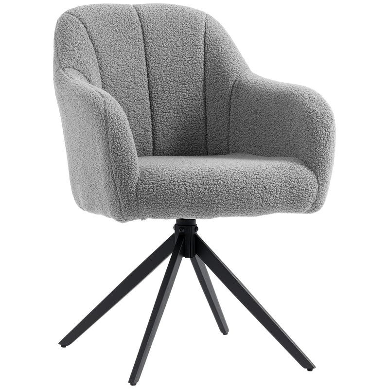 Swivel Accent Chair with Soft Padded Seat for Relaxing in Living Room Grey