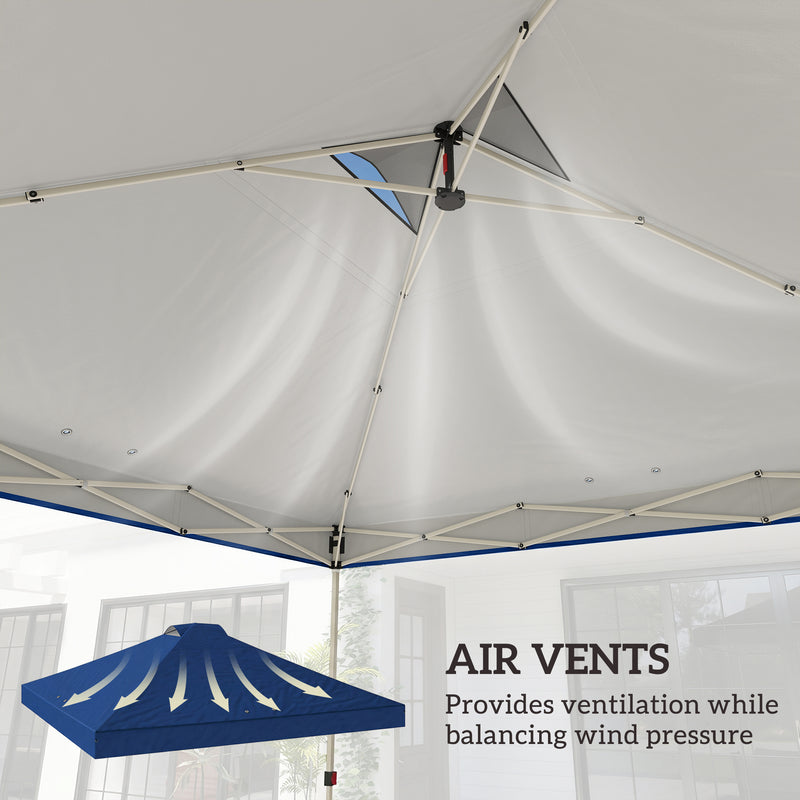 Gazebo Replacement Canopy Waterproof UV Protection for 3 x 3 m Straight-Leg Frame Blue Outsunny