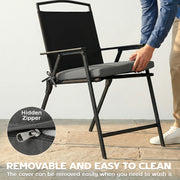 Outdoor Seat Cushions Set of 6 for Comfortable Garden Chairs Water-Repellent Dark Grey Outsunny