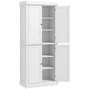 Freestanding Kitchen Storage Cupboard with Adjustable Shelves and 6 Tiers, White