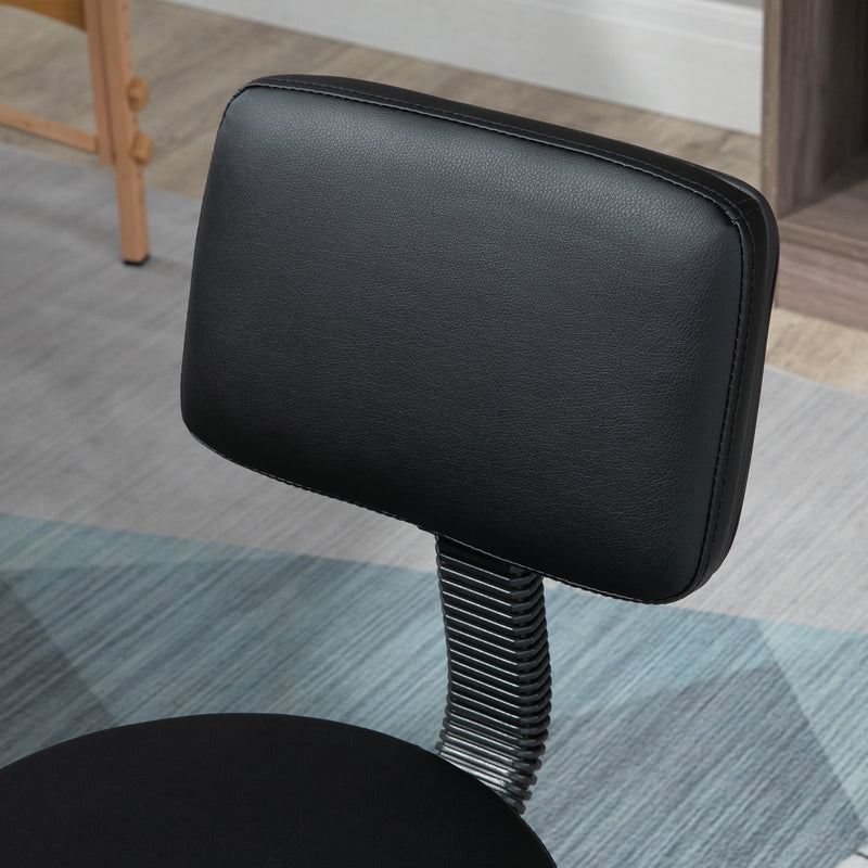 Adjustable Swivel Salon Chair with Padded Seat and Wheels for Hairdressers and Spas, Black