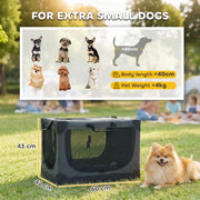 Foldable Soft Dog Travel Crate for Small Dogs Up to 4 kg Easy Storage Army Green AOSOM