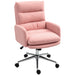 Pink Sherpa Fleece Swivel Office Chair Height Adjustable 91-99cm by HOMCOM