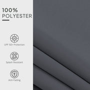 Grey Awning Replacement Canopy Water Resistant UPF 50 Plus Sun Shade Cover for 3 x 2.5m by Outsunny