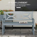Grey 2 Seater Wooden Garden Bench Outdoor Patio Loveseat for Porch by Outsunny