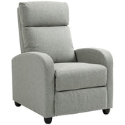 Grey Push Back Recliner Armchair with Footrest 135Â° Adjustable by HOMCOM