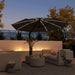 Dark Grey 3m Cantilever Garden Parasol with Solar Lights Crank Handle UPF 50+ and 360Â° Rotation by Outsunny