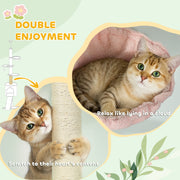 Adjustable Floor to Ceiling Cat Tree with Hammock Condo and Scratching Posts Green AOSOM