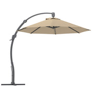 Premium Khaki 3m Cantilever Garden Parasol With 360° Rotation and Crank Handle by Outsunny