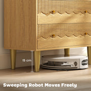 Chest of Drawers with Three Large Storage Drawers and Easy Clean Surface Oak Grain AOSOM