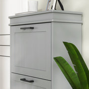 Three Drawer Slimline Shoe Storage Cabinet For Hallway Or Entryway, Grey