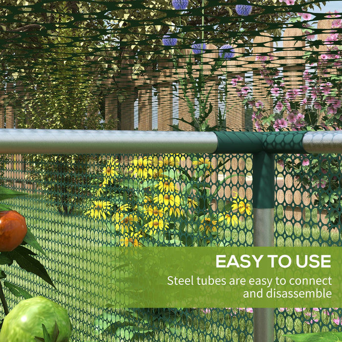 Green 8 x 4 FT Garden Plant Protection Cage with Door for Outdoor Growing by Outsunny