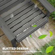 Garden Chair for Relaxing Outdoors with Curved Seat and Water Resistant Fir Wood Grey Outsunny