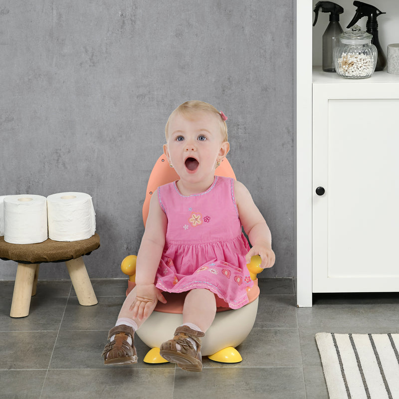 Baby Potty Training Toilet with Splash Guard and Anti Tip Design Easy to Clean Grey AOSOM