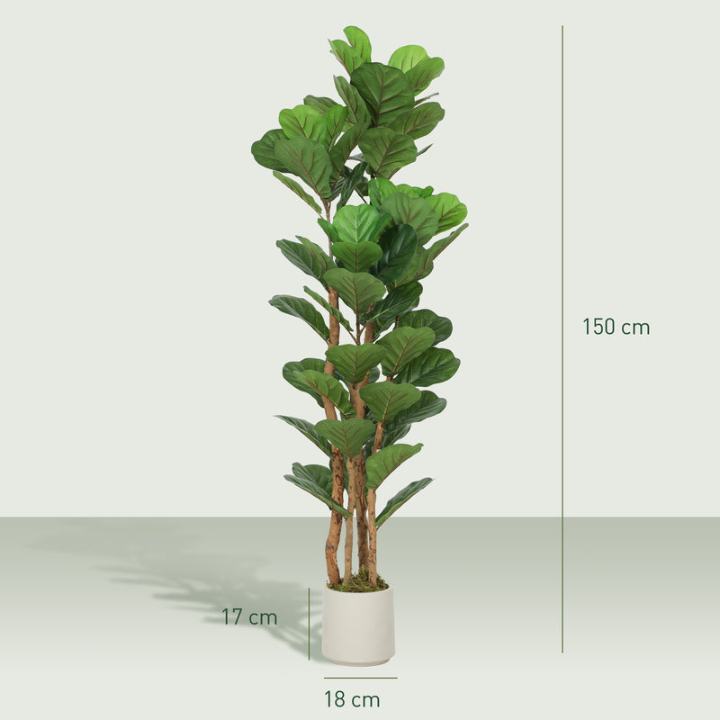 150cm Artificial Fiddle Leaf Fig Tree Indoor House Plant Decoration Green