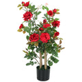 Artificial Rose Tree 90 cm for Easy Year Round Home or Garden Display Red AOSOM