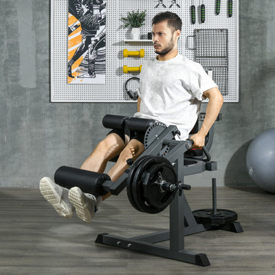 Seated Leg Extension and Curl Machine Adjustable Lower Body Workout Equipment by SPORTNOW AOSOM