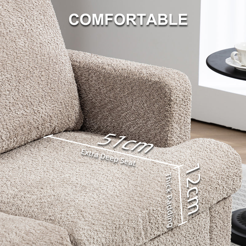 Light Brown 2 Seater Loveseat Sofa with Removable Cushions Chenille Fabric by HOMCOM