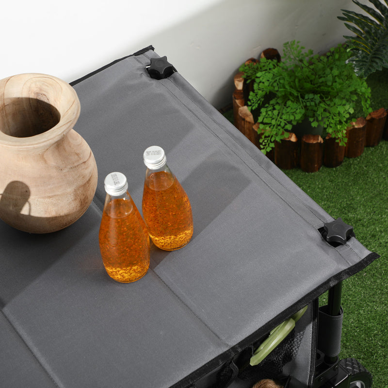 Folding Garden Utility Trolley With Wheels For Camping And Outdoor Gear Transport Grey