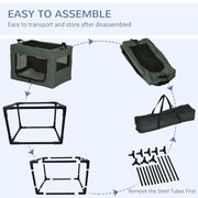 60cm Pet Carrier With Soft Cushion For Small Dogs Ideal For Travel Or Vet Visits, Grey