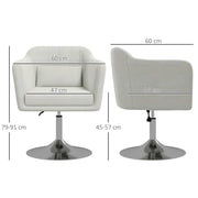 Modern Swivel Accent Chair with Adjustable Height and Cushion for Lounge or Bedroom, Cream White