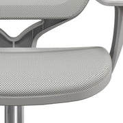 Grey Mesh Office Chair With Adjustable Height and 360 Swivel Wheels for Home or Study Use