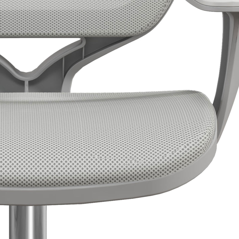 Grey Mesh Office Chair With Adjustable Height and 360 Swivel Wheels for Home or Study Use