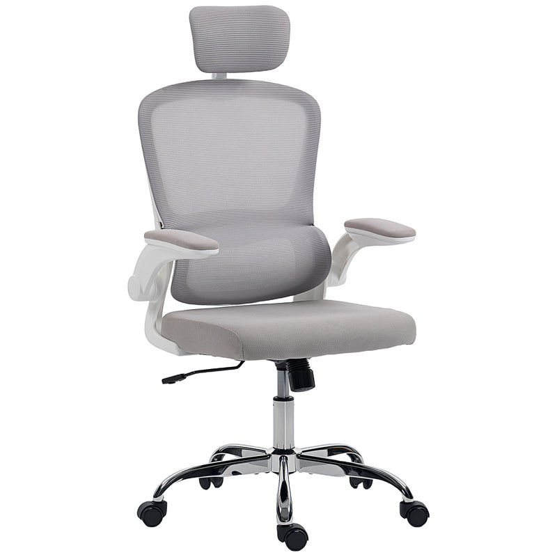 Ergonomic Mesh Back Office Chair With Lumbar Support For All Day Comfort, Grey