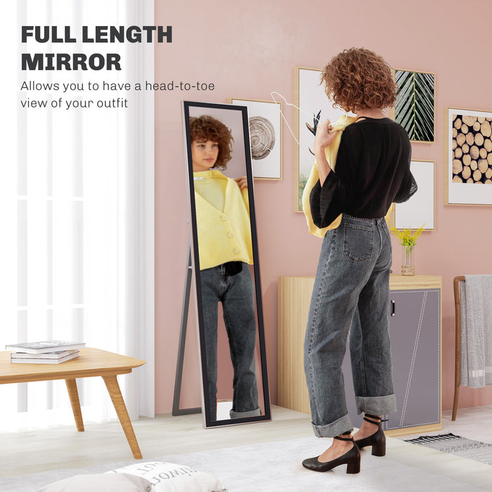 Black Full Length Mirror with Glitter Frame by HOMCOM
