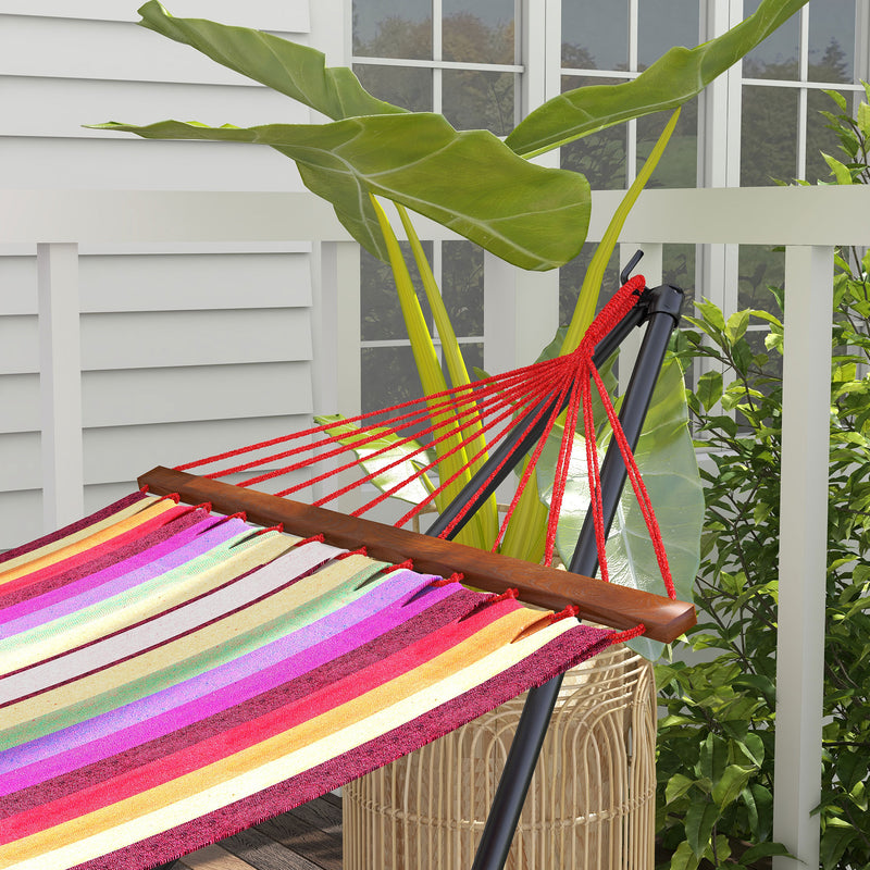 Black Foldable Hammock with Metal Frame and Carry Bag for Garden or Patio Use 120kg Load