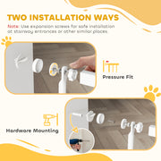 Extra Tall Pet Gate 180cm Pressure Fit for Doorways with Narrow Gaps Grey AOSOM