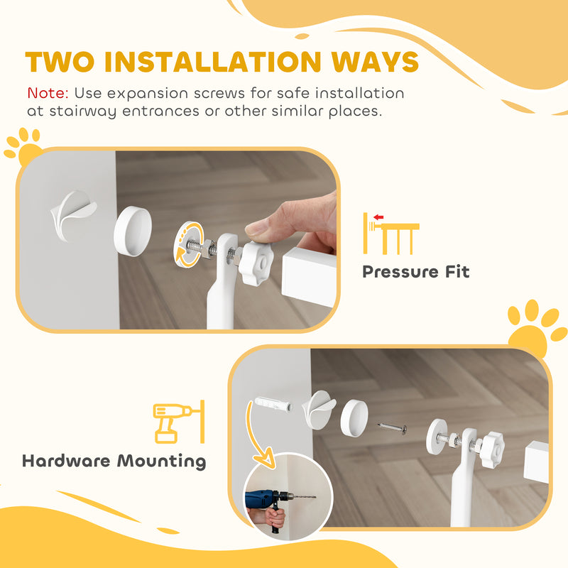 Extra Tall Pet Gate 180cm Pressure Fit for Doorways with Narrow Gaps Grey AOSOM