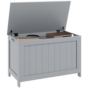 Wooden Storage Chest with Safety Hinges Ideal for Toys or Bedding for Living Room Grey