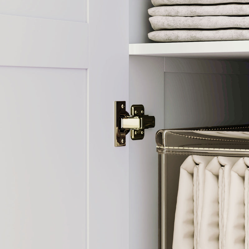 White Double Panelled Door Wardrobe With Shelves by HOMCOM