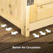 Wooden Garden Storage Cupboard With Asphalt Roof And Lockable Double Doors Natural 160cm