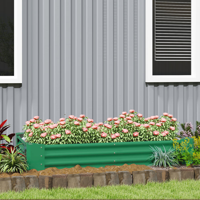 Green 180 x 90cm Galvanised Steel Open Garden Planter Durable Raised Bed by Outsunny