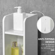 Tall Freestanding Bathroom Cabinet with Open Shelves and 3 Doors for Extra Storage White