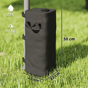 Gazebo Weight Bags Set of 4 for Secure Outdoor Shelters Waterproof Black AOSOM