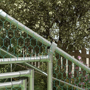 Walk in Chicken Run with Cover Feeding Door Feeder and Perch for 6 8 Poultry by PawHut