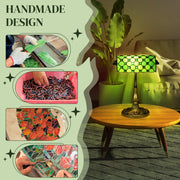 Vintage Stained Glass Table Lamp with Handmade Shade Ideal for Bedroom or Living Room, Green
