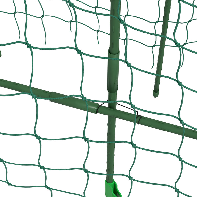 Tall Metal Garden Arch Trellis with Climbing Net Ideal for Outdoor Plants Support Black AOSOM