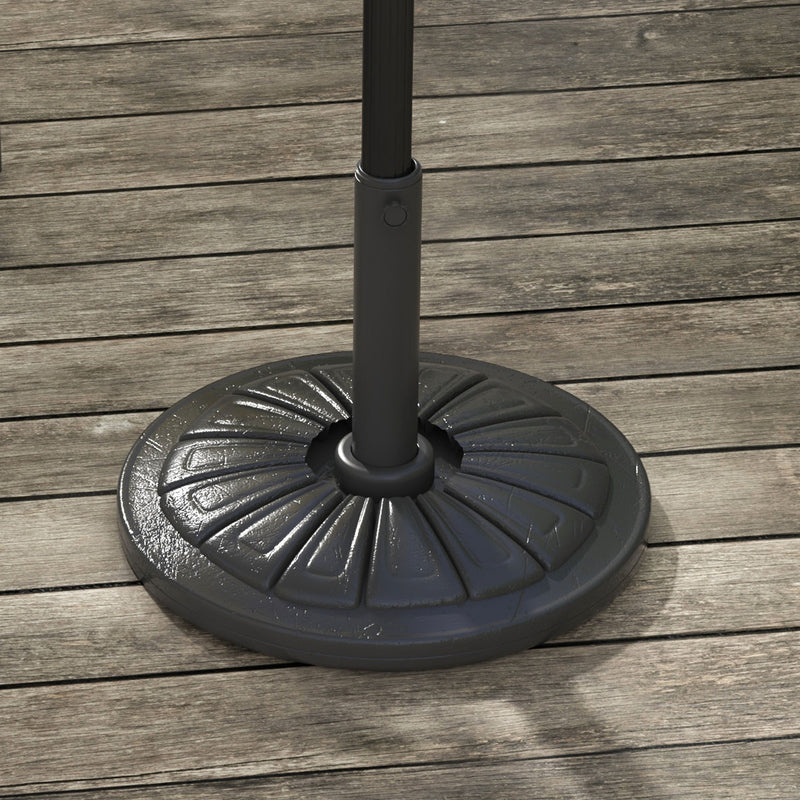 13kg Weighted Patio Umbrella Stand for Stable Garden Shade, Fits 38-48mm Poles, Black Outsunny